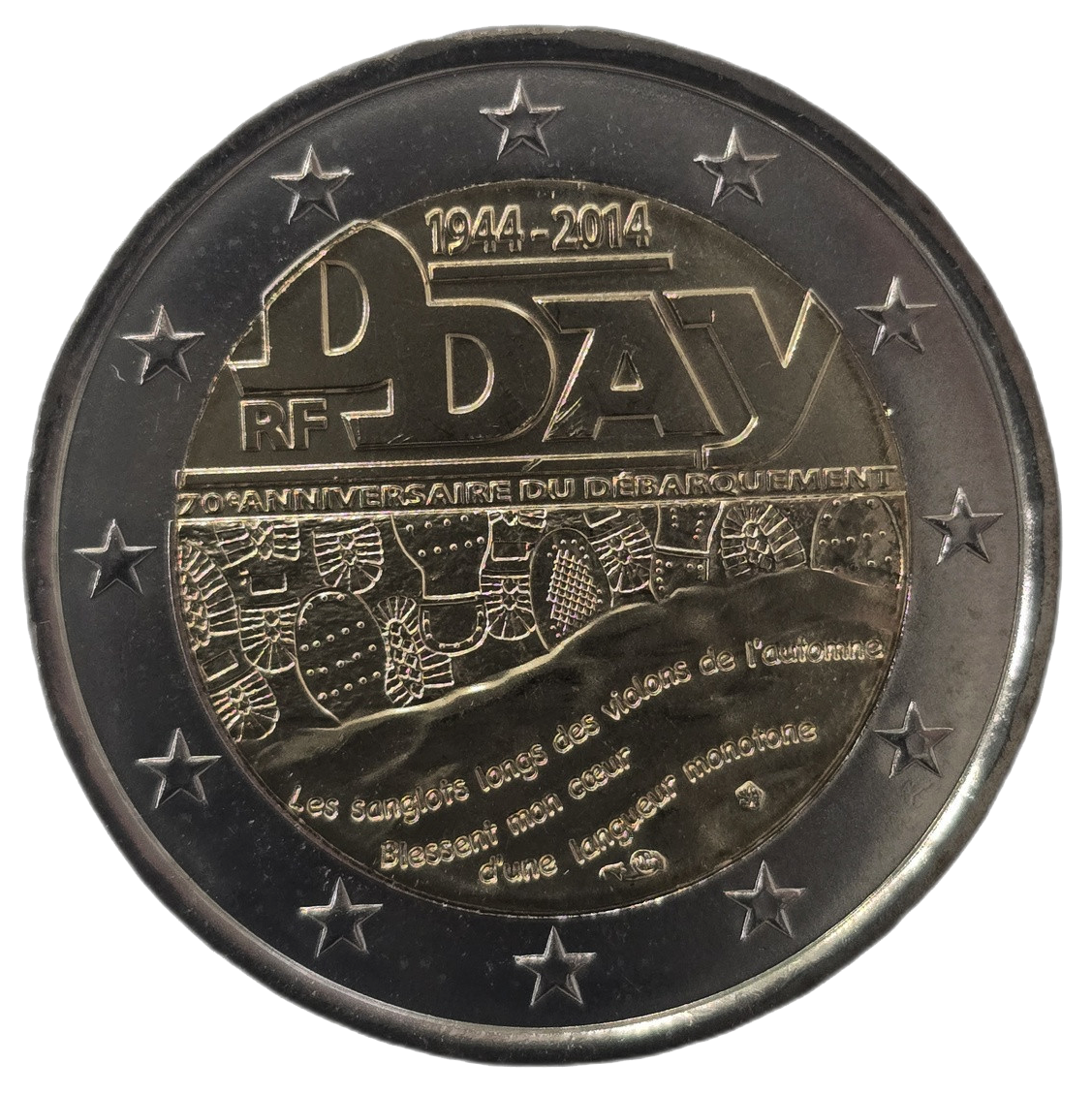 2 euros conmemorativa 70º Aniversario del día D Año 2014